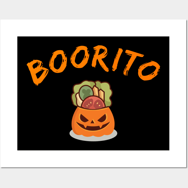 Halloween Burrito Pumpkin Mexican Trick or Treat Wall Art by MGO Design